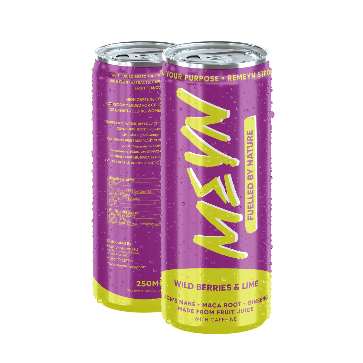 MEYN Cranberry & Lime 24–Pack | 250ml Functional Energy Drink
